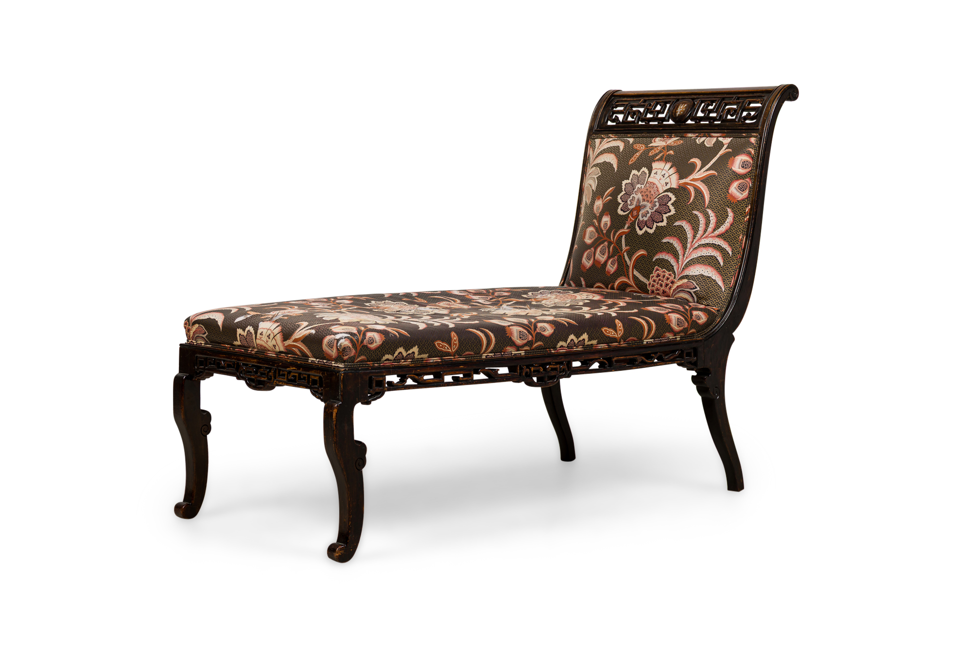 Carved mahogany daybed recamier 028311