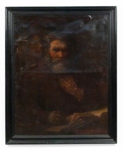 Dutch old man writing portrait