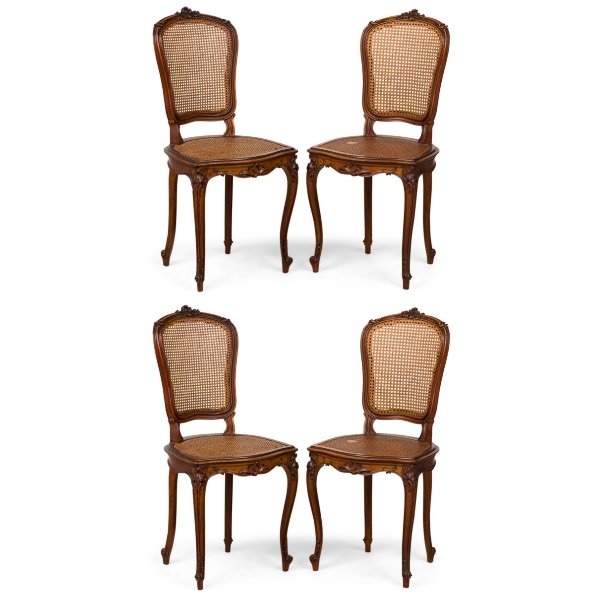 French louis xv walnut side chairs 7