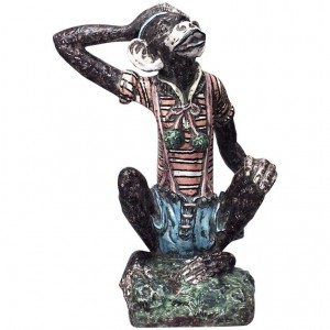 Victorian majolica terra cotta monkey 1