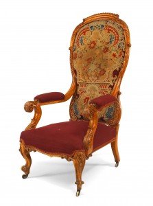 English victorian satinwood arm chair 1