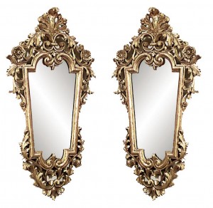 Italian rococo style gilt carved wall mirrors 1
