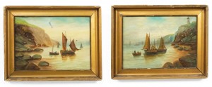 English victorian gilt seascape painting