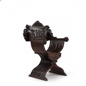 Italian renaissance walnut arm chair 4