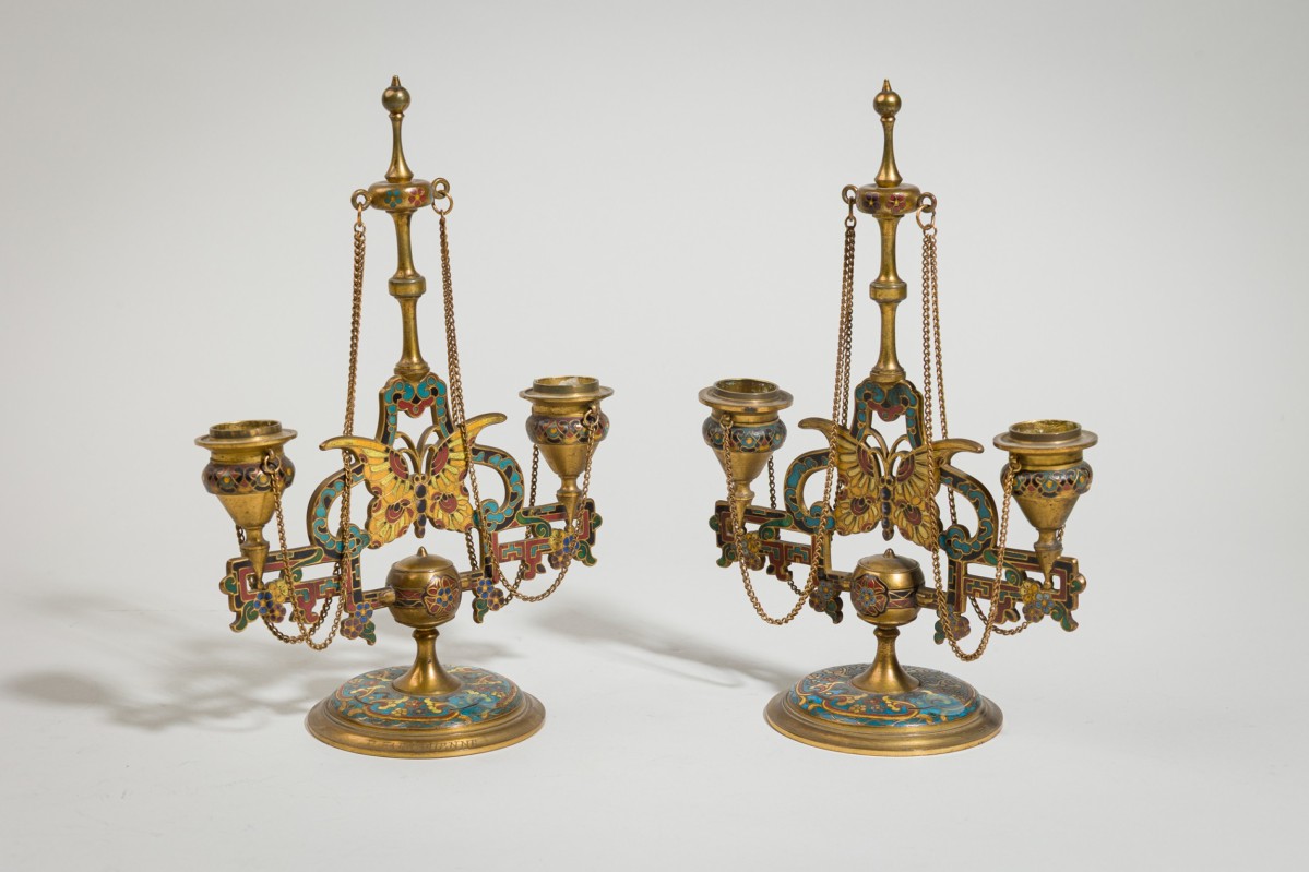French victorian bronze dore candelabras