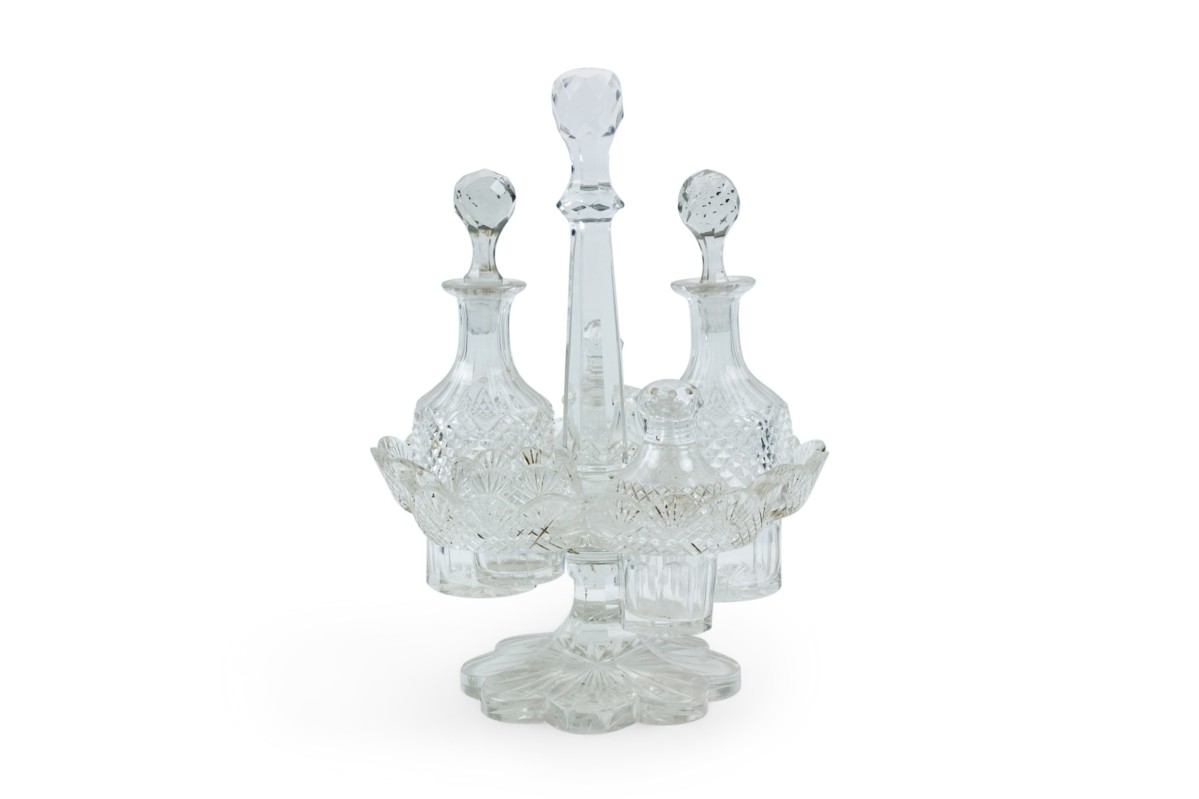 English victorian cut crystal cruet set 2