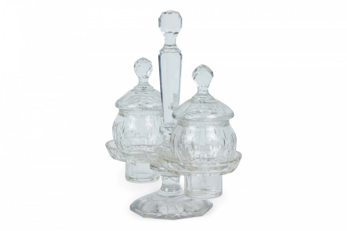 English victorian crystal cruet set