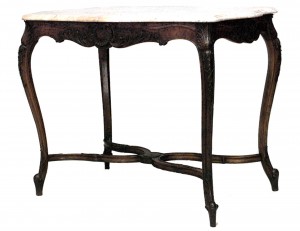 French louis xv end table with marble top
