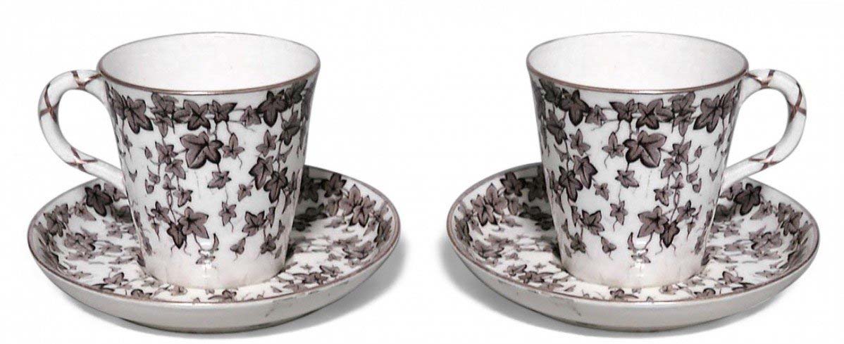 Pair of english victorian porcelain teacups and saucers 1