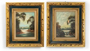 French victorian vertical landscape of river