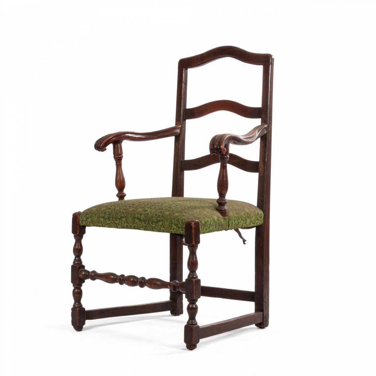 English provincial walnut arm chair