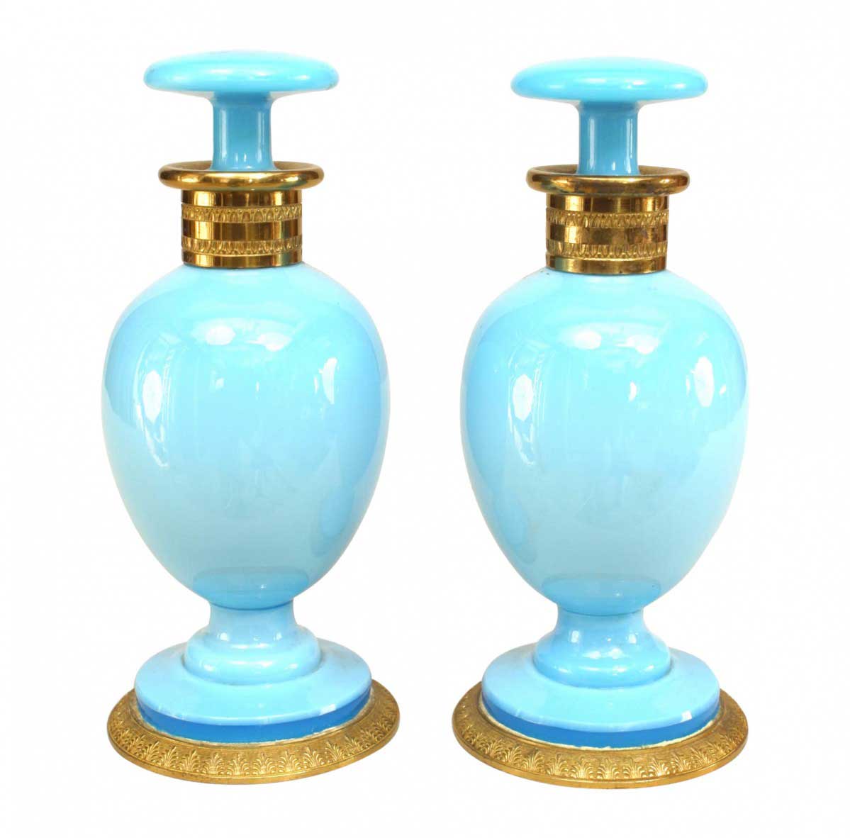 French victorian blue opaline perfume bottles 1
