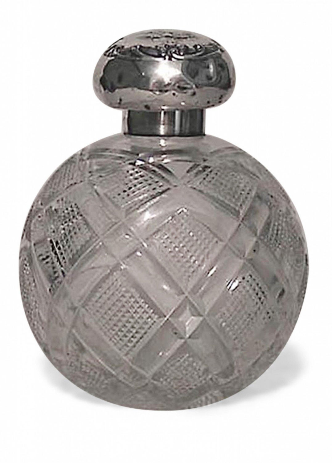 Pair of french victorian cut crystal perfume bottles 2