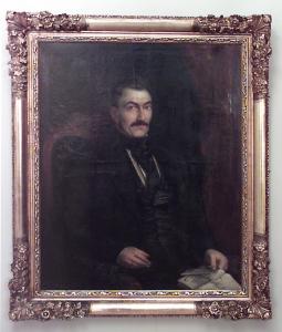 American victorian man with mustache portrait