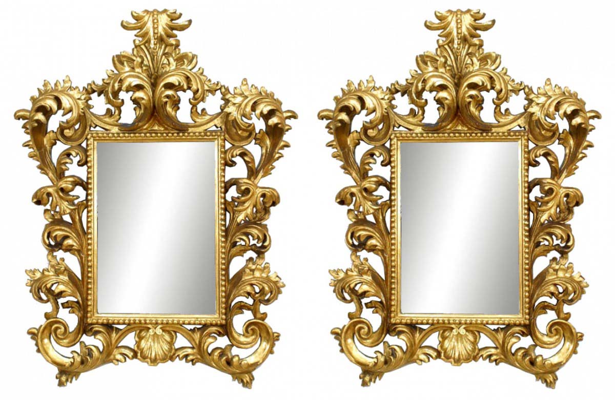 Italian rococo gilt wood wall mirrors 1