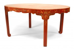 Asian chinese red lacquer center table