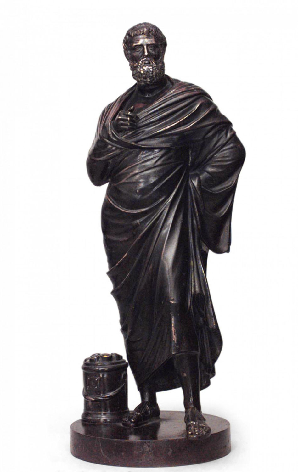 Neoclassic patinated bronze figure