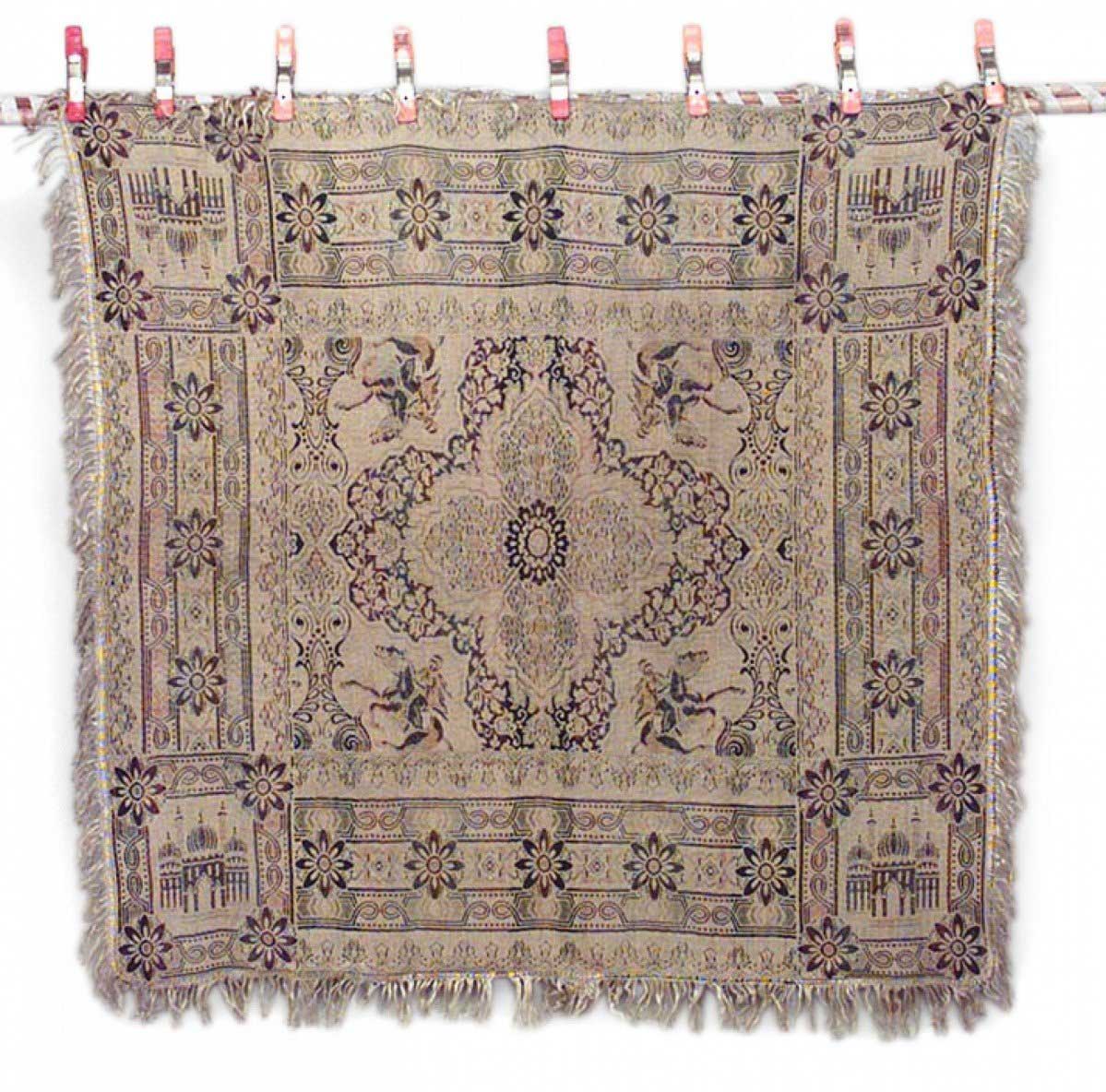 English victorian beige patterned table cover