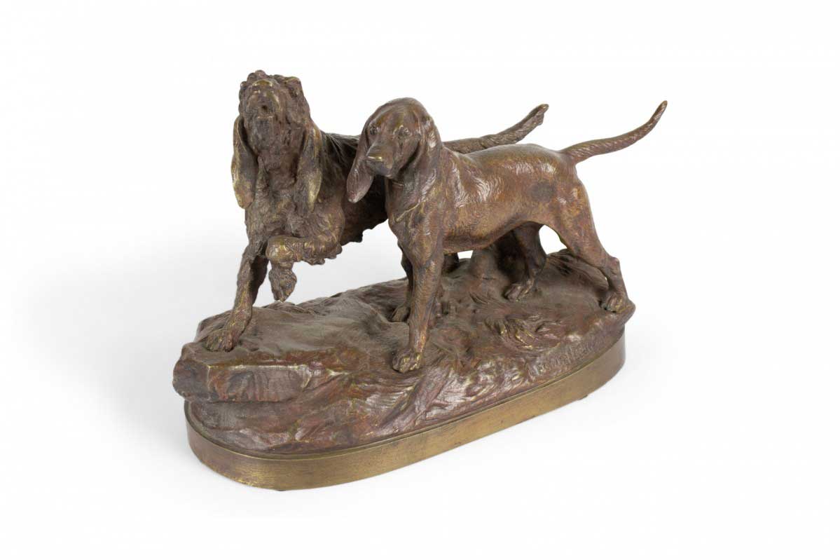 French victorian bronze dogs