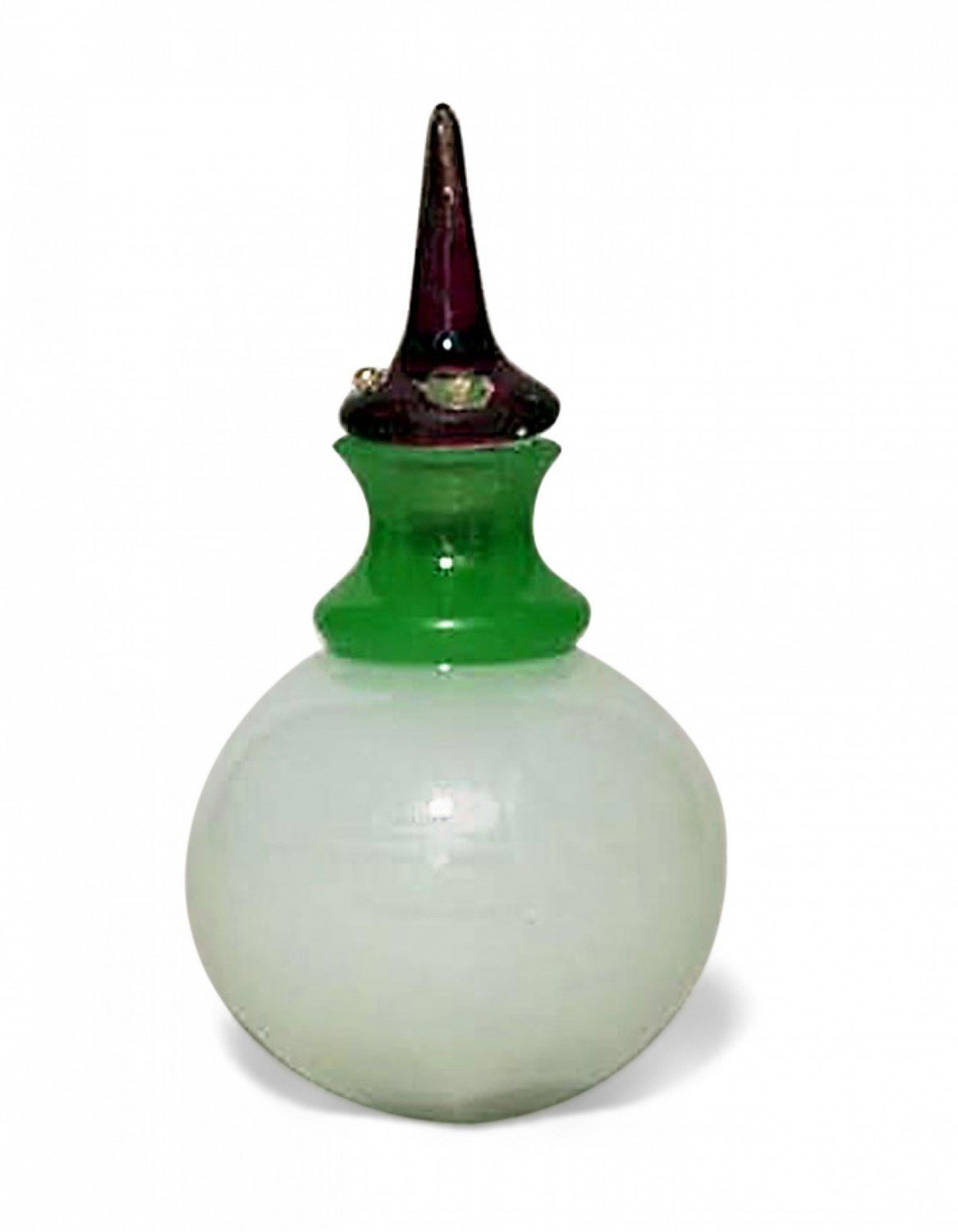 French victorian green opaline perfume bottle 1