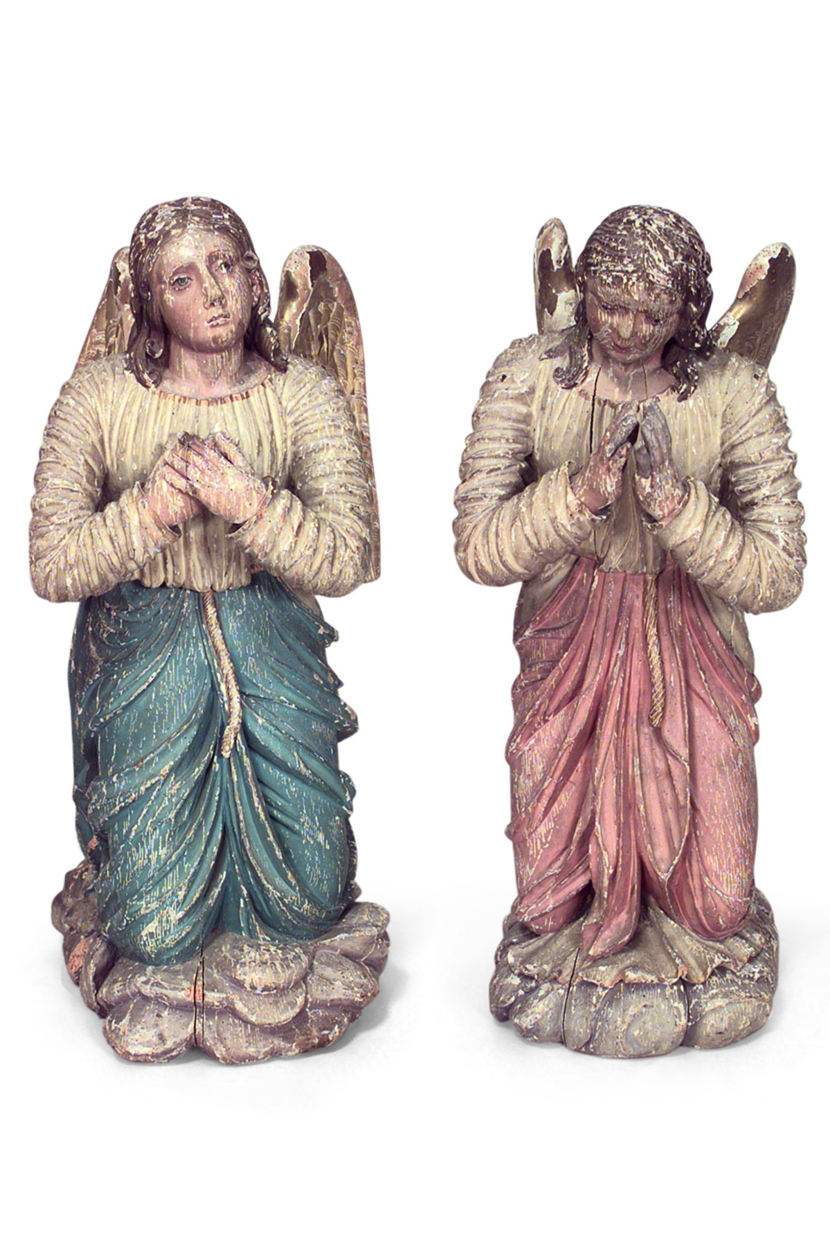 Renaissance polychromed winged figures