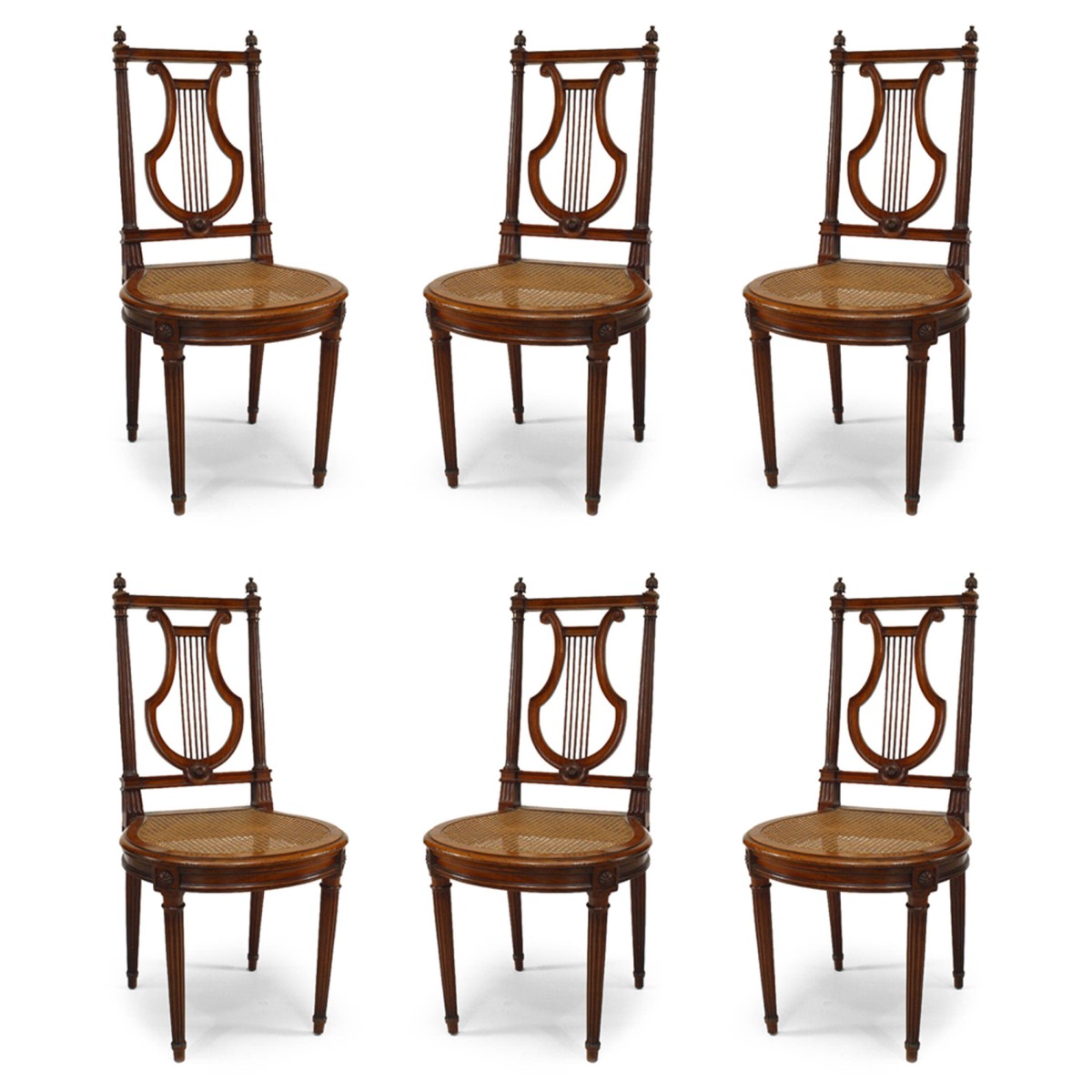 French louis xvi lyre side chair