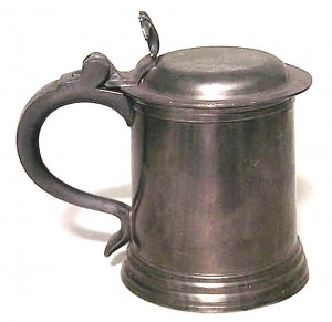 English renaissance style pewter tankards 9