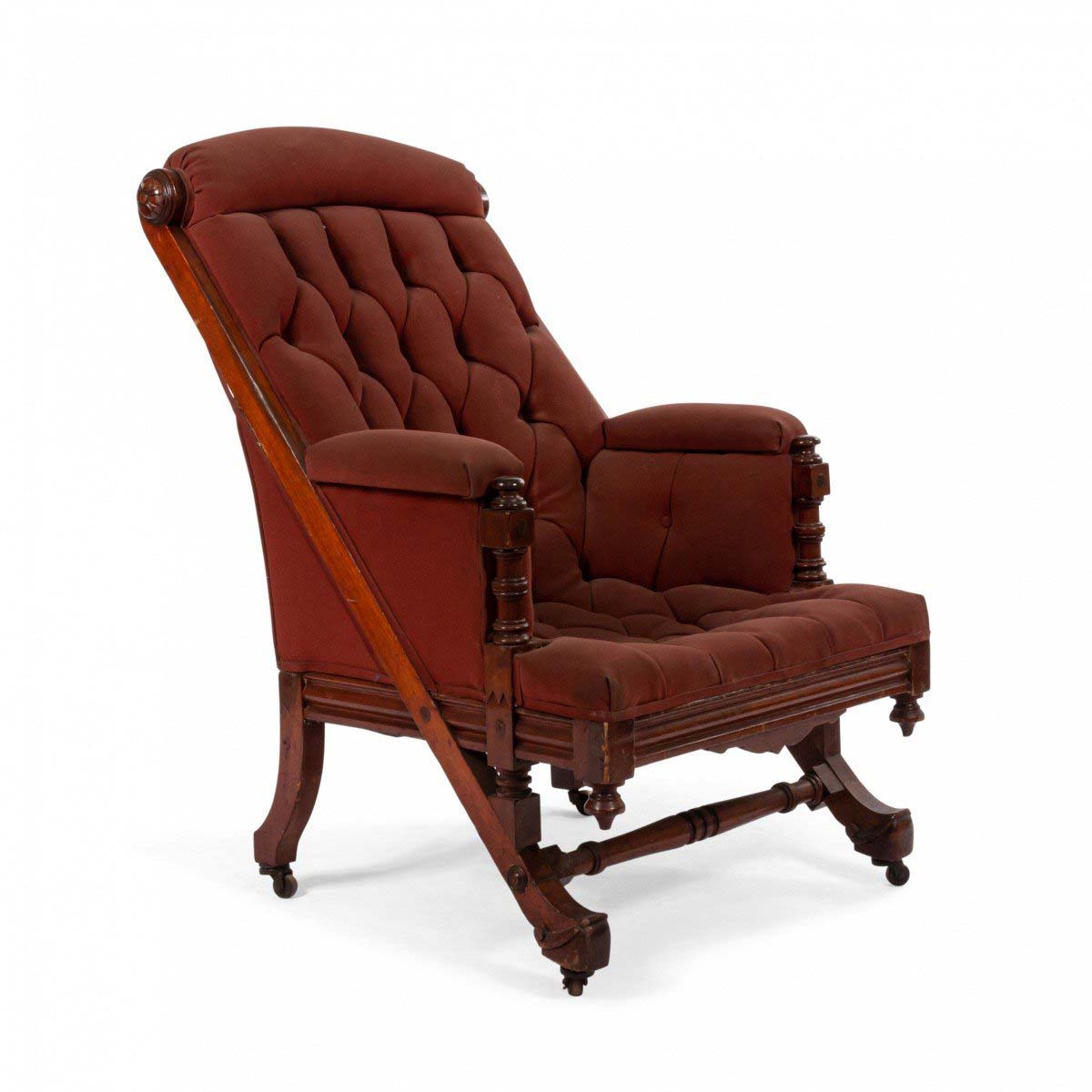 English victorian tufted walnut arm chair