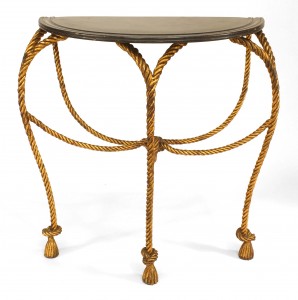 Rope and tassel gilt and marble console table