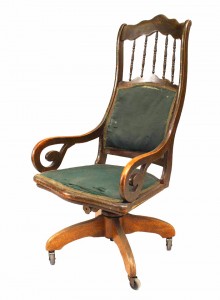 American victorian green swivel chair
