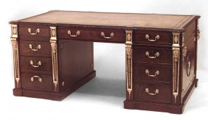 English georgian mahogany kneehole desk 6