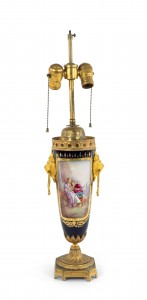 French victorian sevres porcelain table lamp