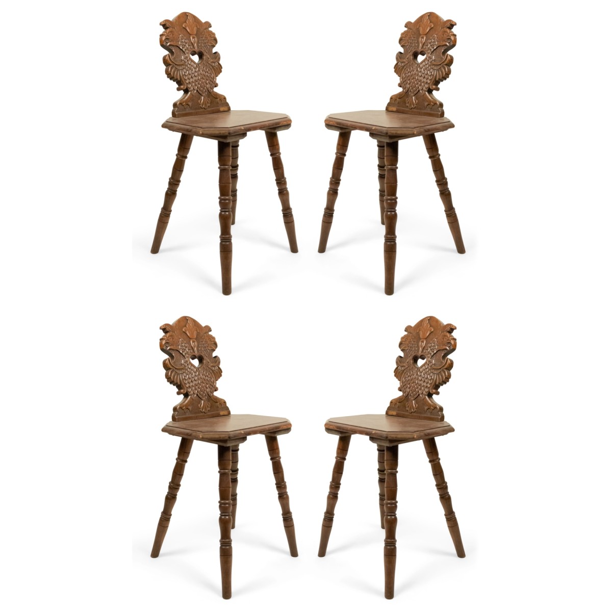 Italian renaissance walnut sgabelli