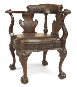 English chippendale mahogany arm chair