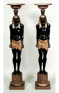 Misc furniture pedestal middle eastern egyptian painted 036763a