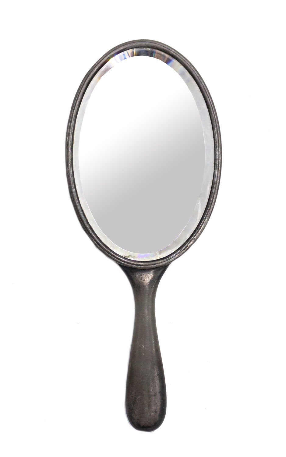 American victorian silver plate hand mirror