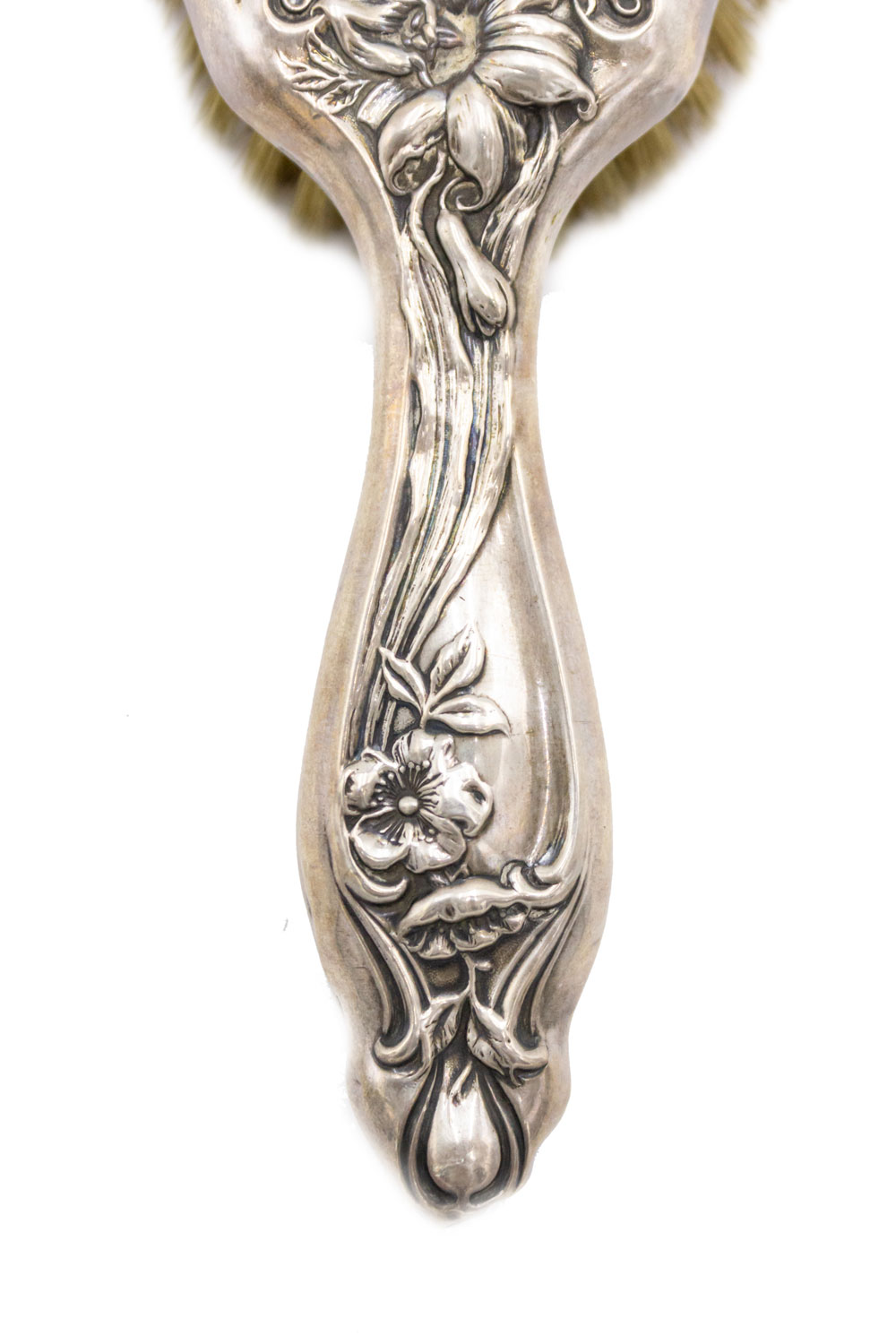 Antique Victorian Vintage silver floral etched brush Vintage Victorian Style Metal Gold Silver Color Floral  main image 3