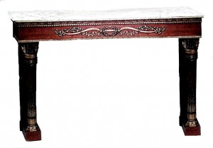 French louis xvi Style oak white marble console table 1