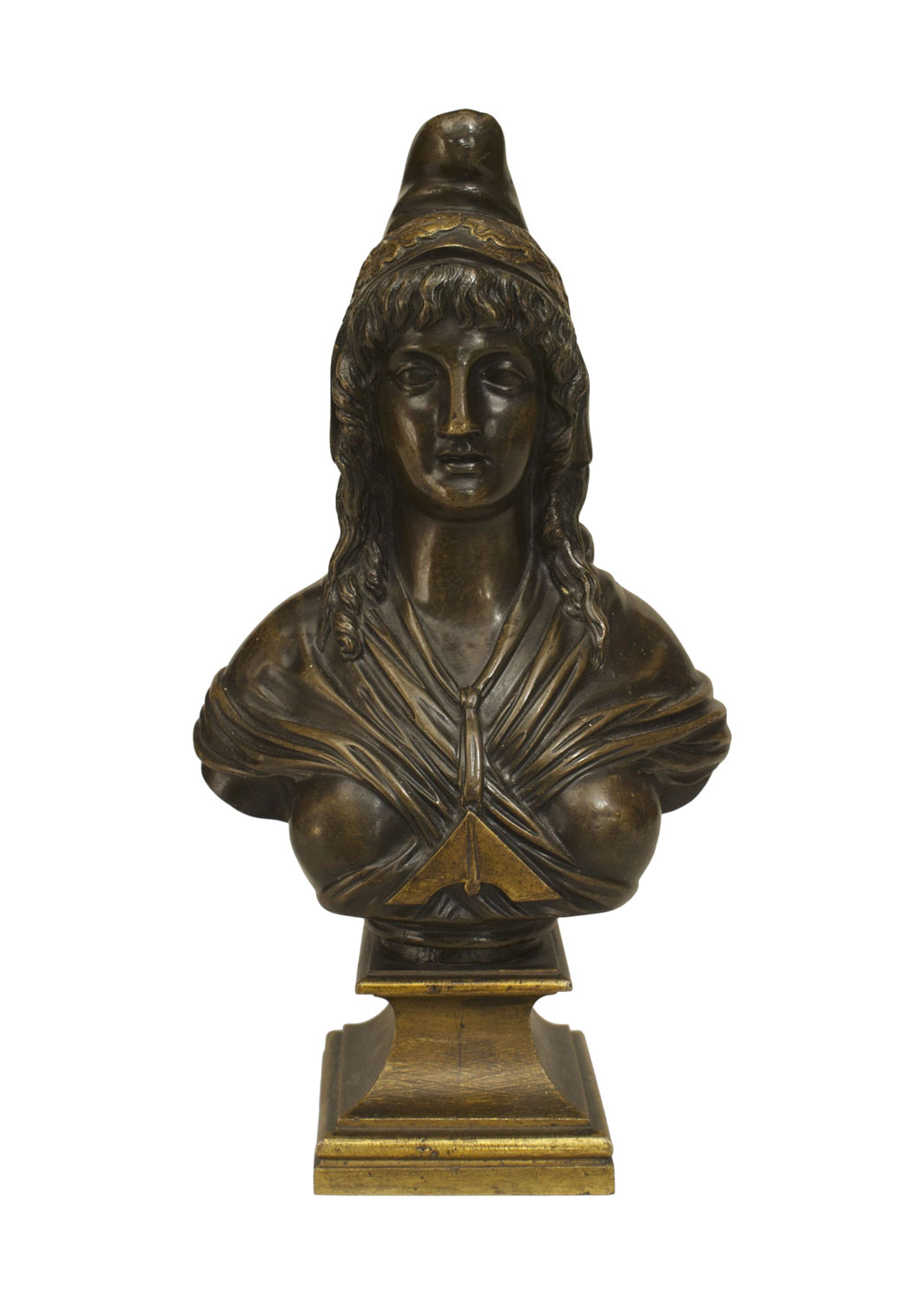 Bronze grecian woman bust
