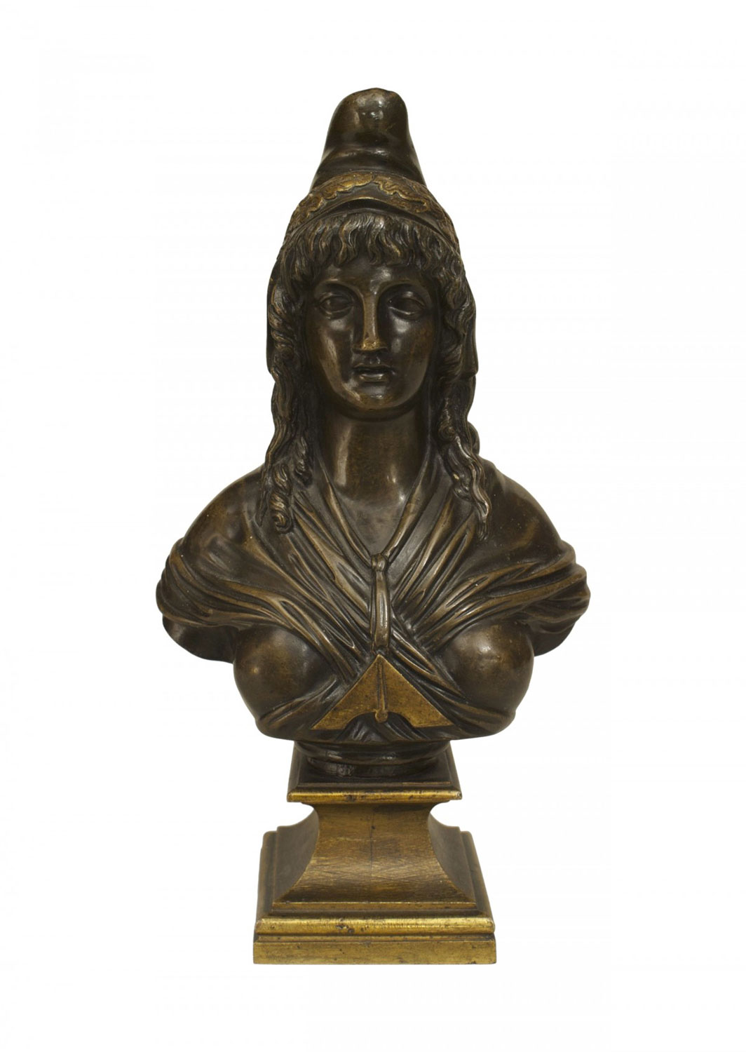 Bronze grecian woman bust