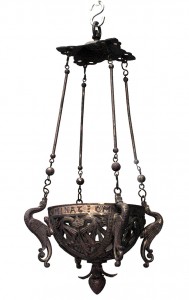 Italian Renaissance Style Bronze Dore Griffin Sanctuary Fixture