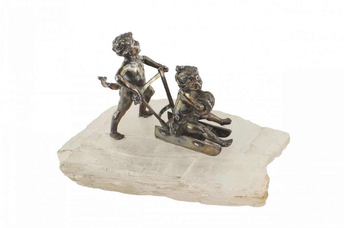 Victorian plated cupids figure