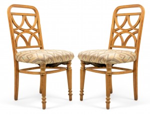 Bentwood art deco geometric side chairs
