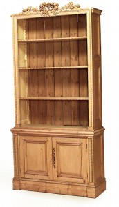 English country stripped pine Floral bookcase