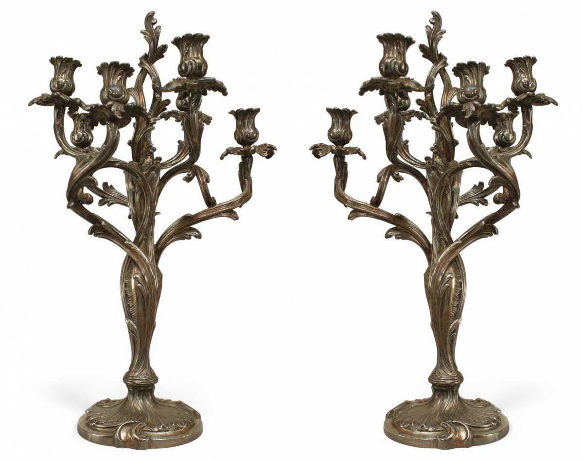 French louis xv silver plate candelabras