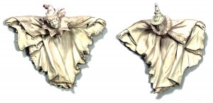 Victorian royal doulton burslem porcelain harlequin figures 1