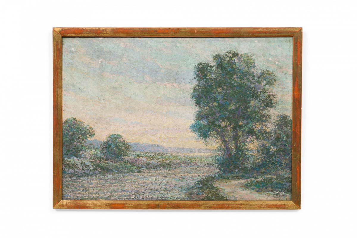 French victorian landscape of stream and tree