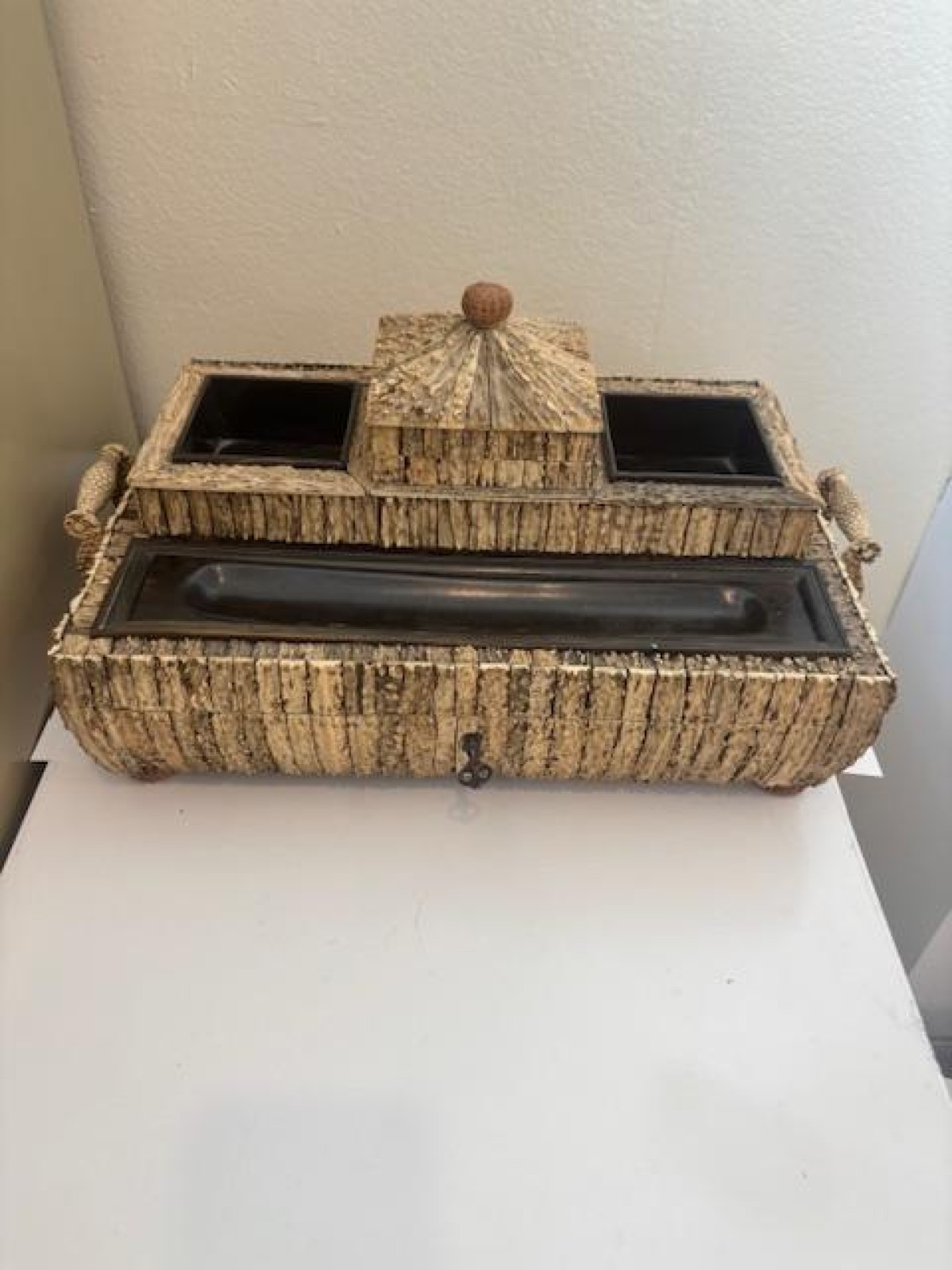 Anglo indian sandalwood and horn writing box