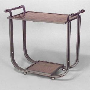 Table end side table art deco french aluminum 040445f