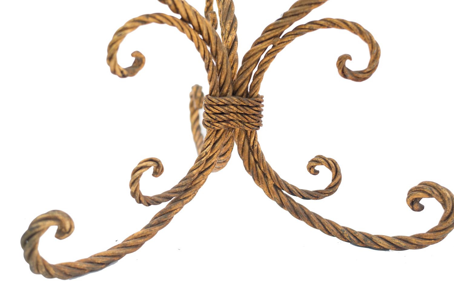 Rope and tassel glass top coffee table